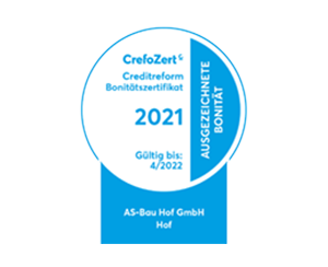 Crefo-Zertifikat AS-Bau Hof GmbH